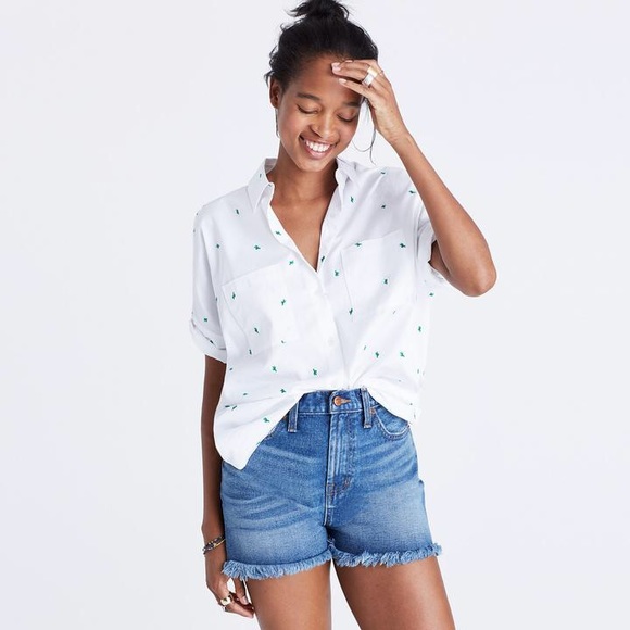 Madewell Tops - Madewell embroidered cactus courier shirt